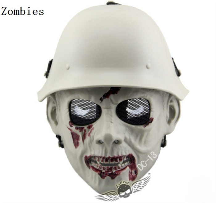 Skull Tactical Military Paintball Airsoft Full Face Masks zombies